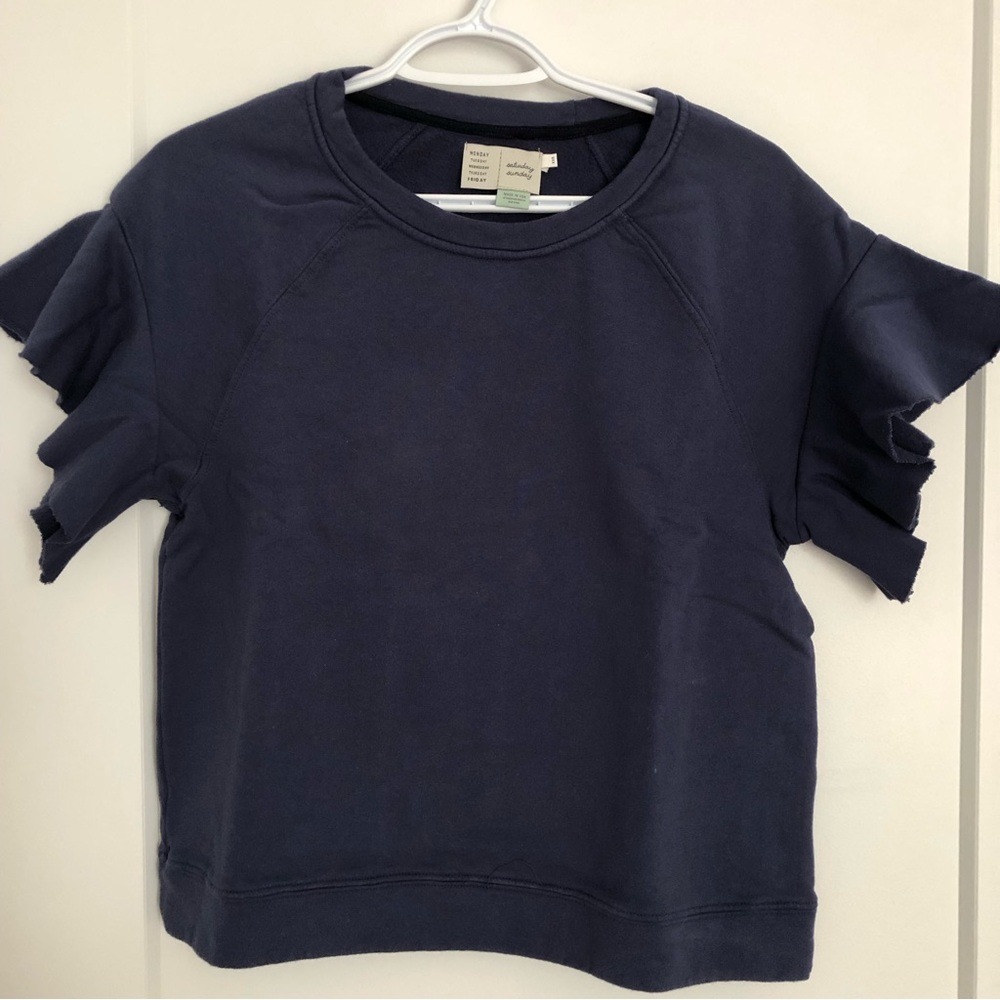 Saturday Sunday brand short butterfly sleeve XXS sweatshirt from Anthropologie.